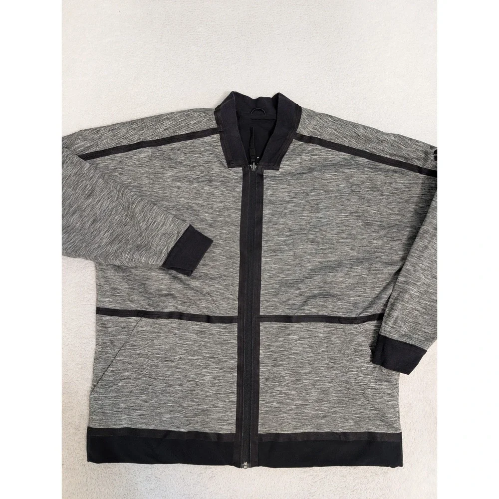 Adidas Running Sports Reversible Jacket‎ Mens XL Ventilated Gry Black $120